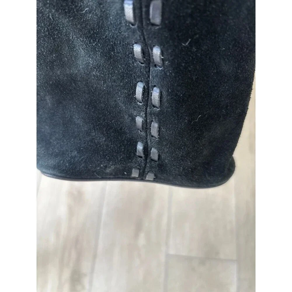 Vintage Black Suede Slouch Hobo